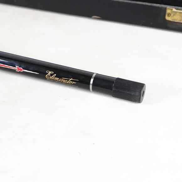 Eliminator Woven Fiberglass Over Wood Pool Cue Stick w/ Hard Case Black Red - Picture 13 of 16